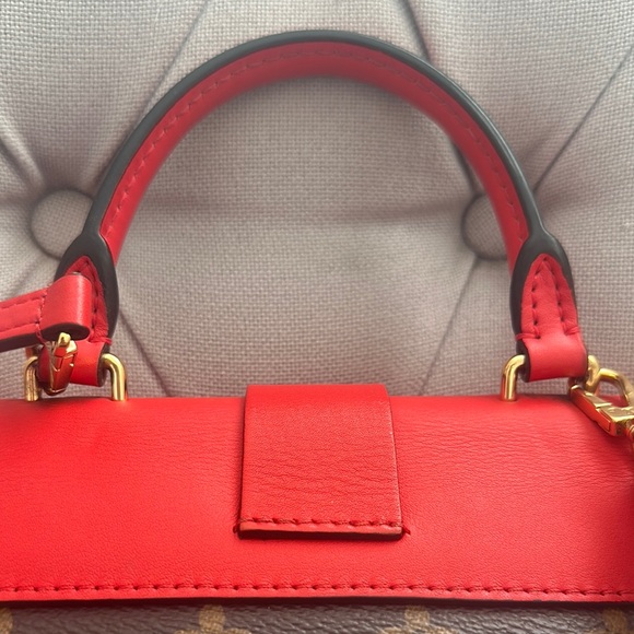 Louis Vuitton Red and Brown Satchel - Picture 5 of 16